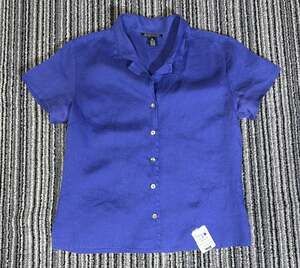 Vintage 90s Harold’s Women’s 8 Shirt 100% Linen Button Down Short Sleeve NWT